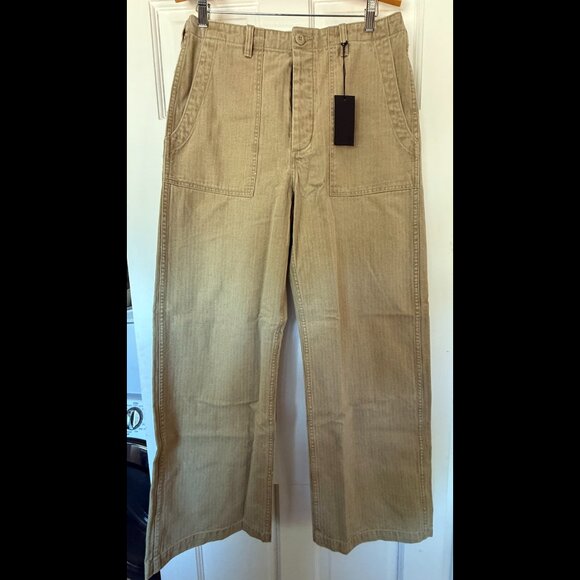 R13 NWT Wide Leg Utility Pants 29 Khaki Beige - Picture 6 of 11